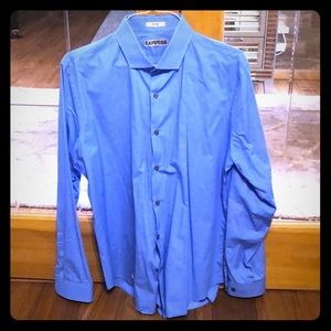 Express Blue Dotted Dress Shirt!